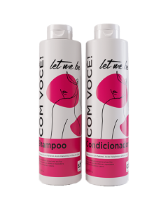 Kit Shampoo + Condicionador Pantenol, Ácido Hialurônico - Com Você - 1L