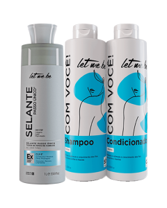 Kit Selante Semi-Definitivo Matizador + Shampoo e Condicionador Pós-Química Biotina 1L